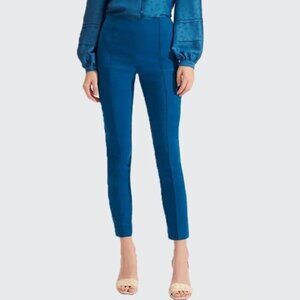 Veronica Beard Honolulu Cerulean Blue Skinny Linen Blend Pants Size 0